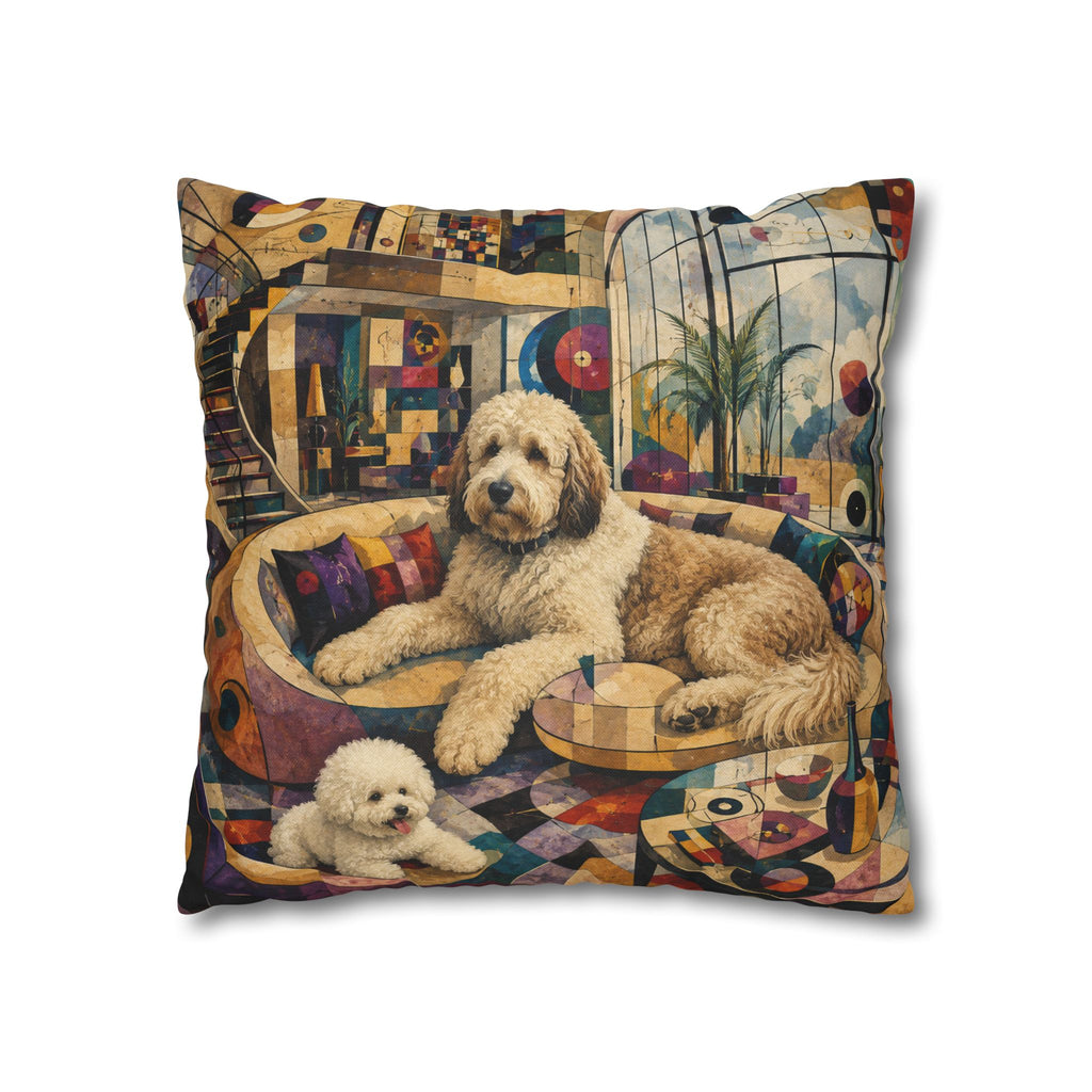 Pop Art Dog Pillowcase - Colorful Doodle Dog Decorative Throw Pillow Cover
