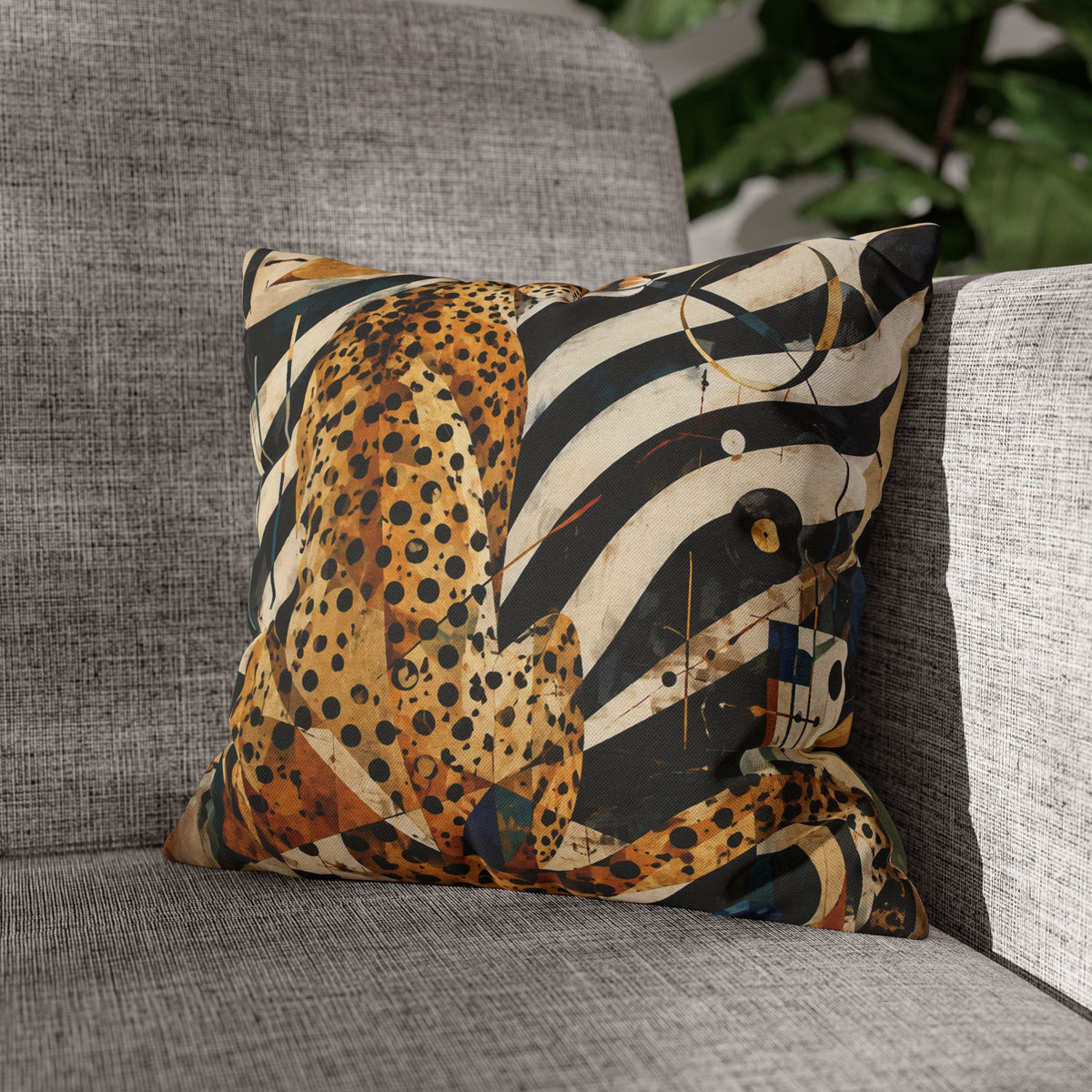 Leopard Art Pillowcase — Abstract Zebra-Stripe Decorative Cushion Cover