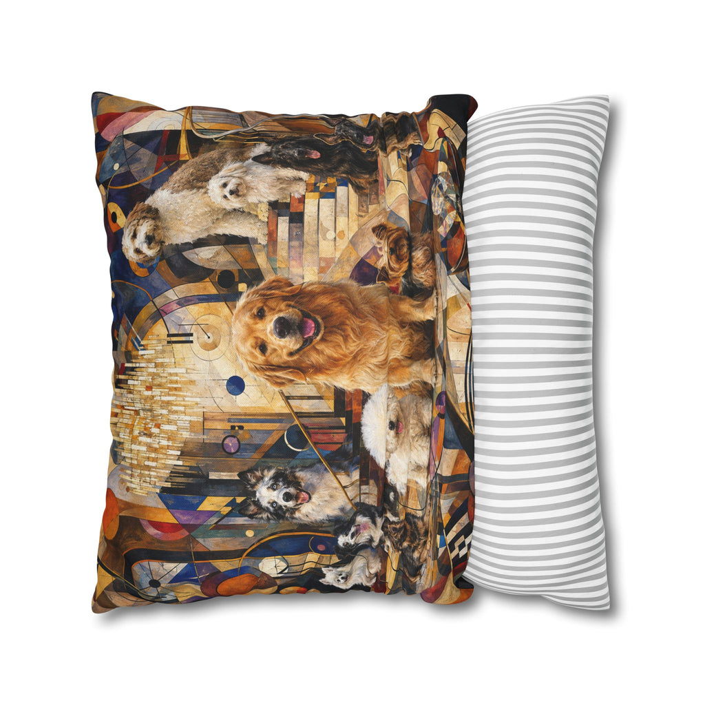 Bichon Frise Dinner Party Decorative Pillowcase