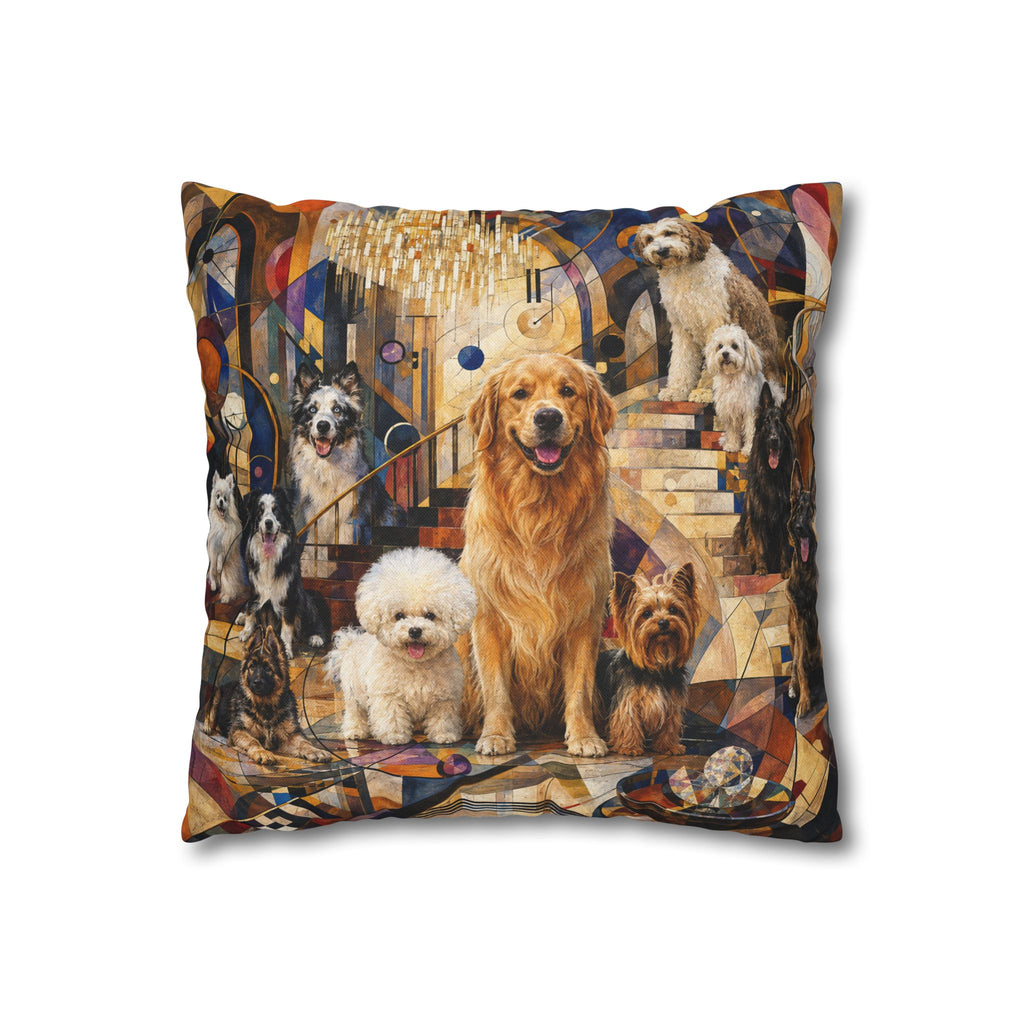 Bichon Frise Dinner Party Decorative Pillowcase