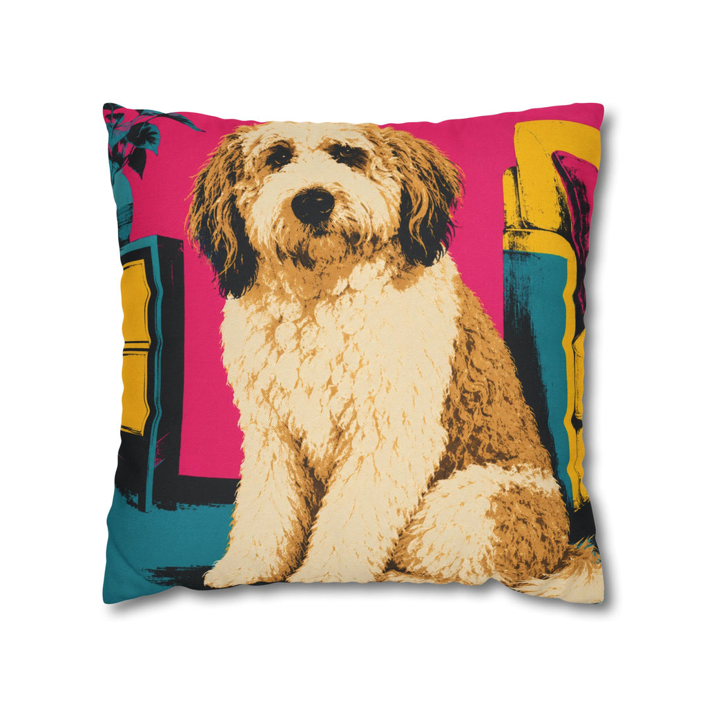 Pop Art Dog Pillowcase - Colorful Doodle Dog Decorative Throw Pillow Cover