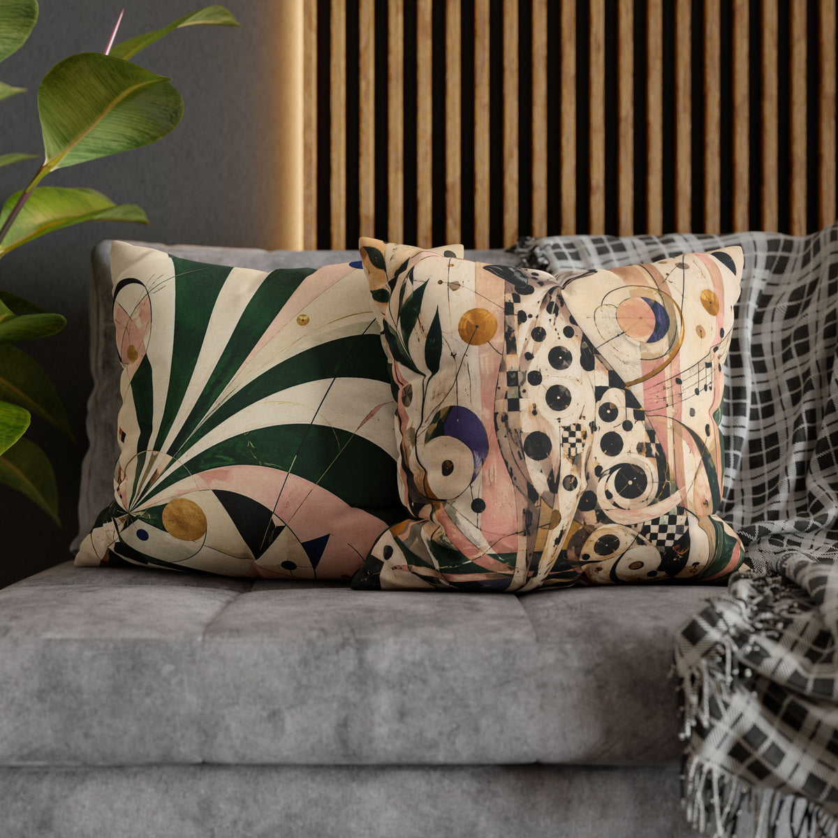 Abstract Musical Cat Decorative Pillowcase