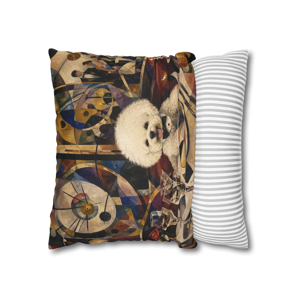 Bichon Frise Art Pillowcase - Retro Cocktail Party Decorative Throw Pillow Cover