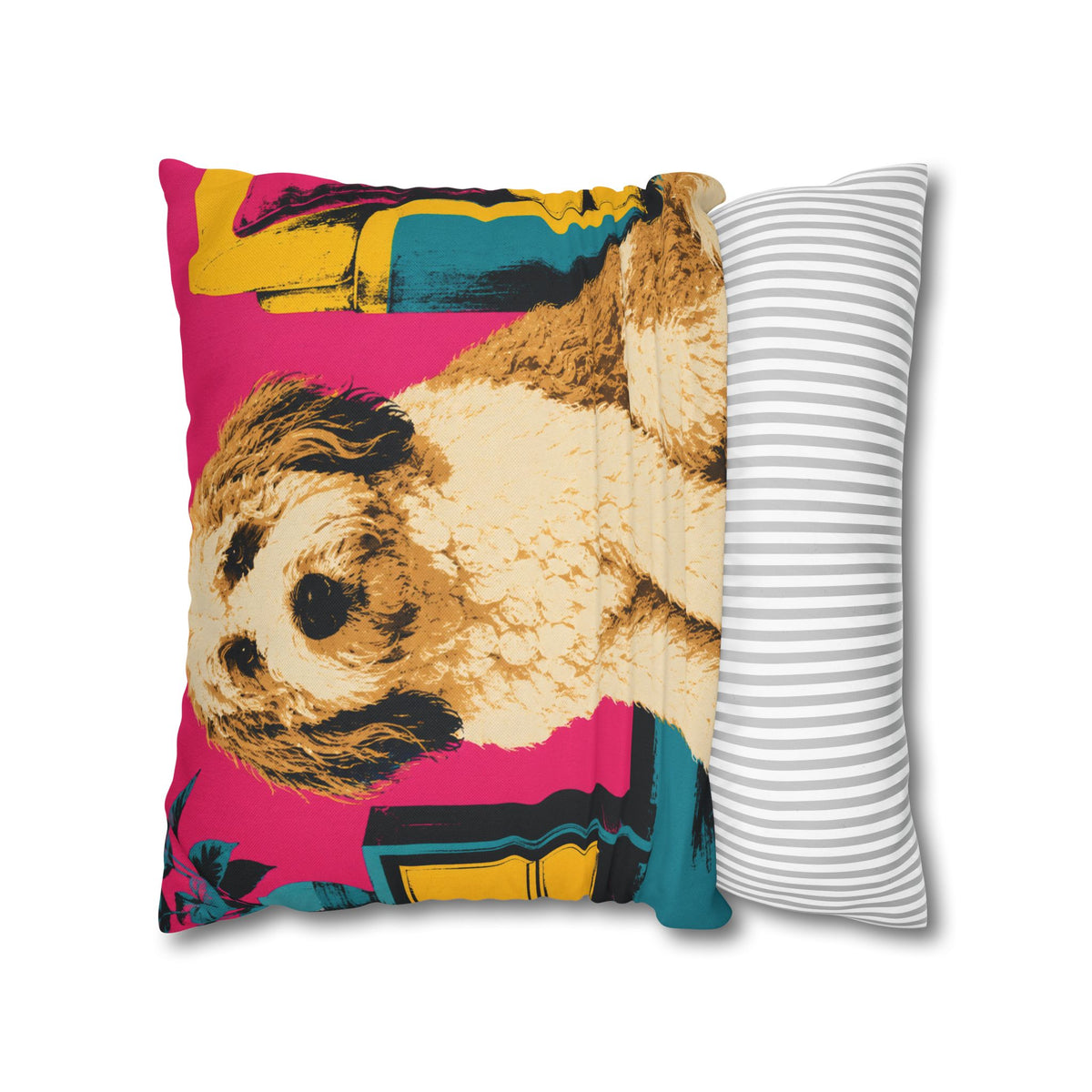 Pop Art Dog Pillowcase - Colorful Doodle Dog Decorative Throw Pillow Cover