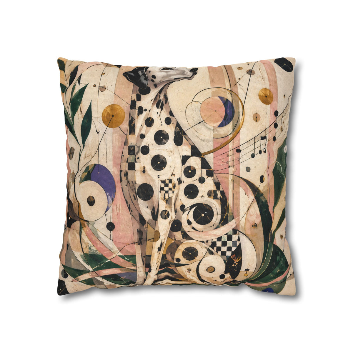 Abstract Musical Cat Decorative Pillowcase