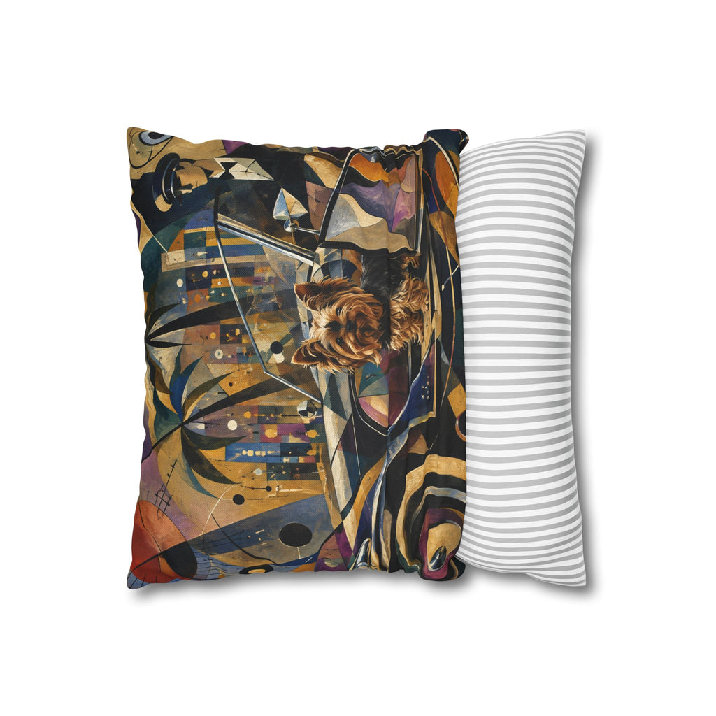Pop Art Yorkie Throw Pillowcase — Colorful Yorkshire Terrier Accent Pillow