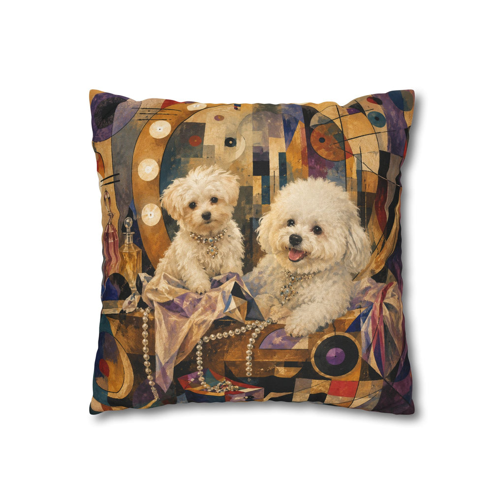Pop Art Maltese Dog Pillow — Colorful Square Throw Pillowcase