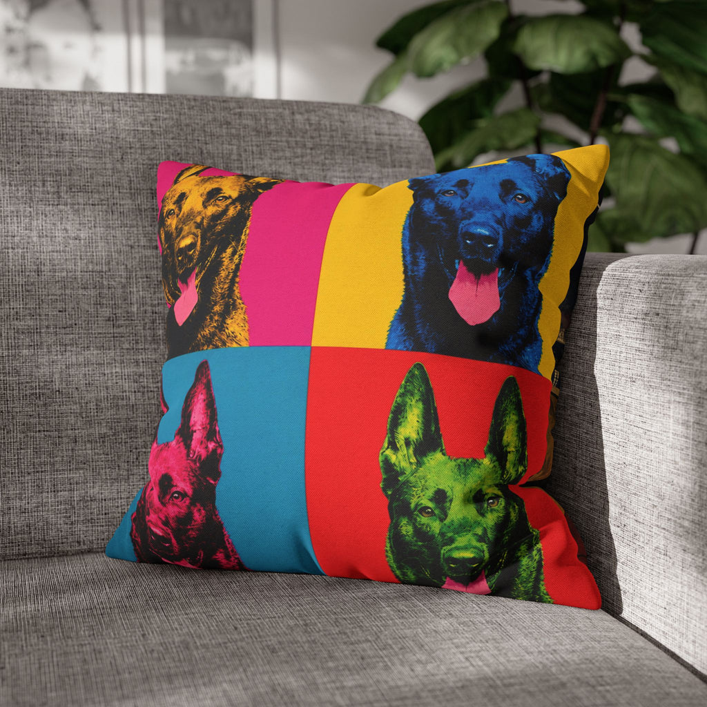 Pop Art Dog Pillowcase — Colorful German Shepherd Throw Pillow Cover
