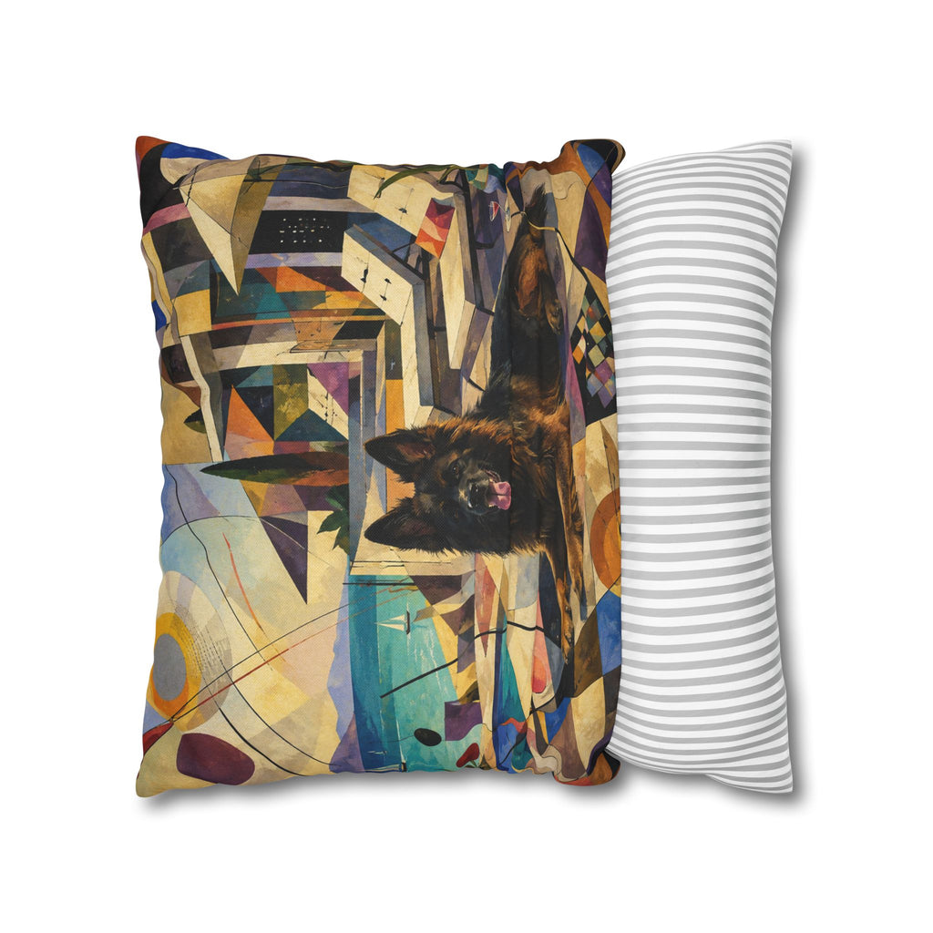 Pop Art German Shepherd Pillowcase — Vibrant Neon Dog Throw Pillow Cover