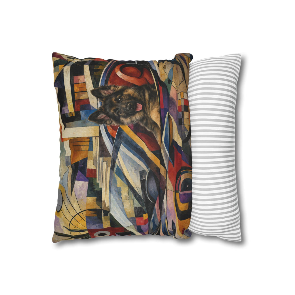 Pop Art German Shepherd Pillowcase — Bold Neon Dog Throw Pillow Cover