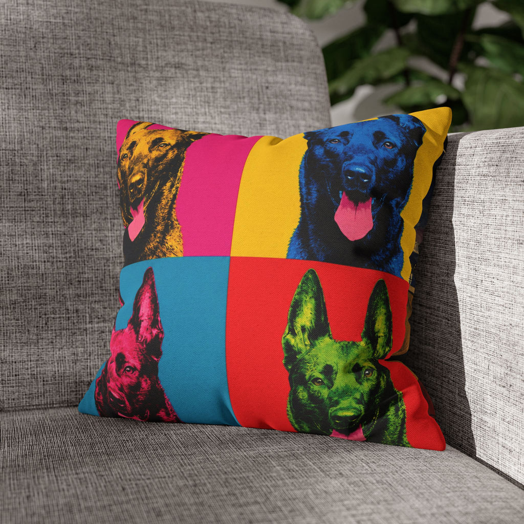 Pop Art Dog Pillowcase — Colorful German Shepherd Throw Pillow Cover