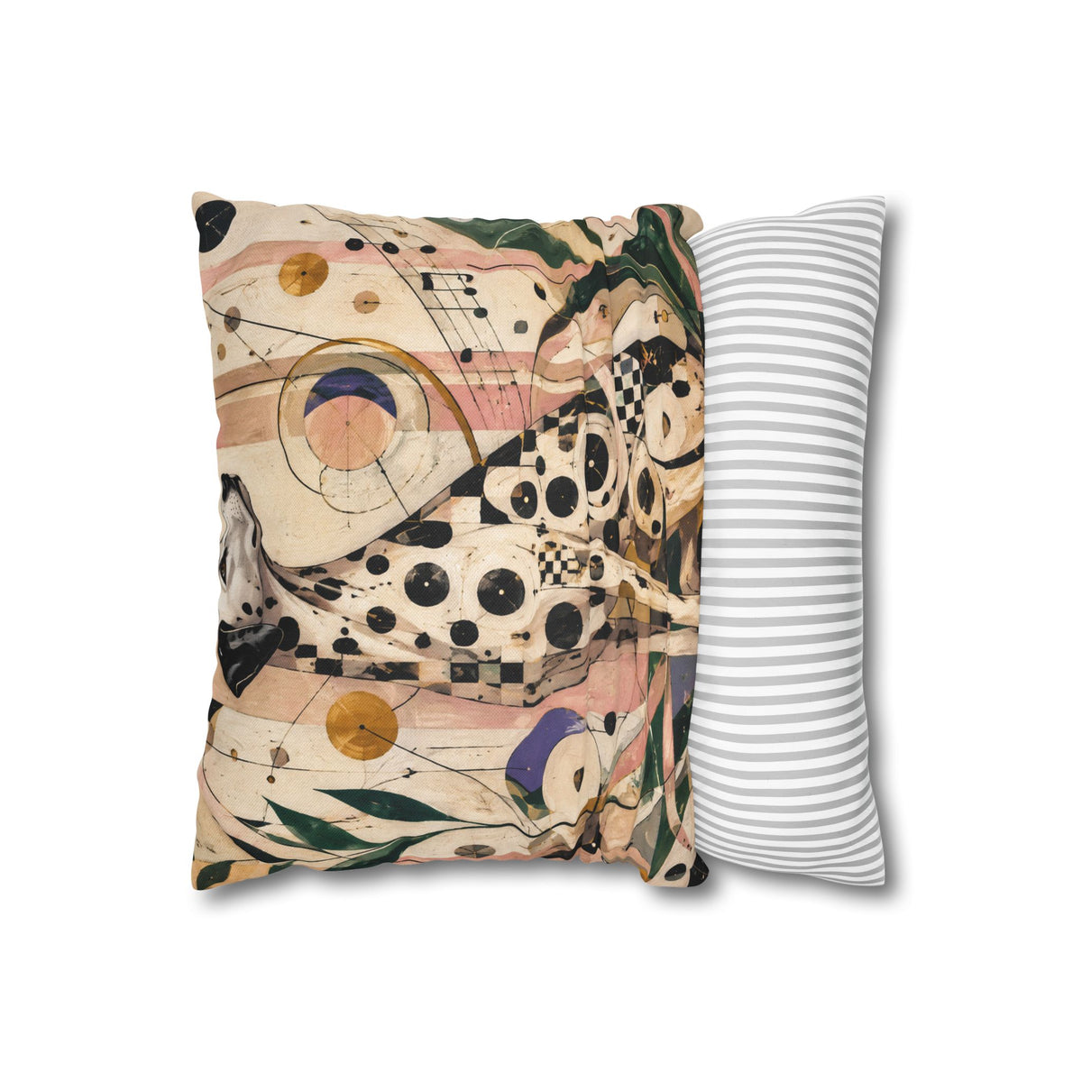 Abstract Musical Cat Decorative Pillowcase