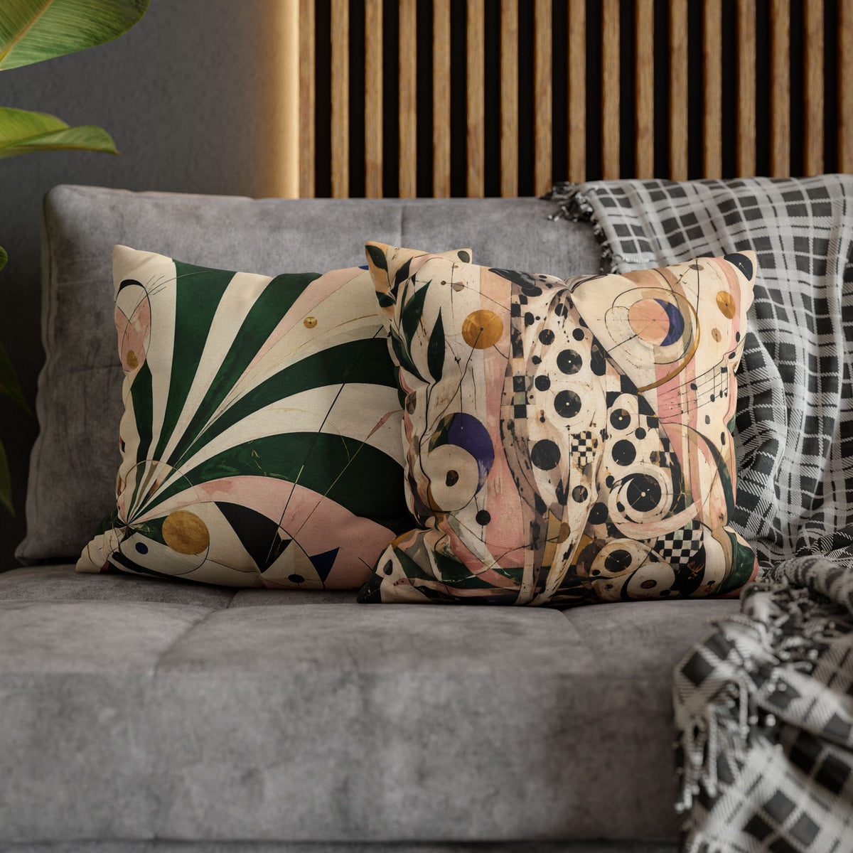 Abstract Musical Cat Decorative Pillowcase