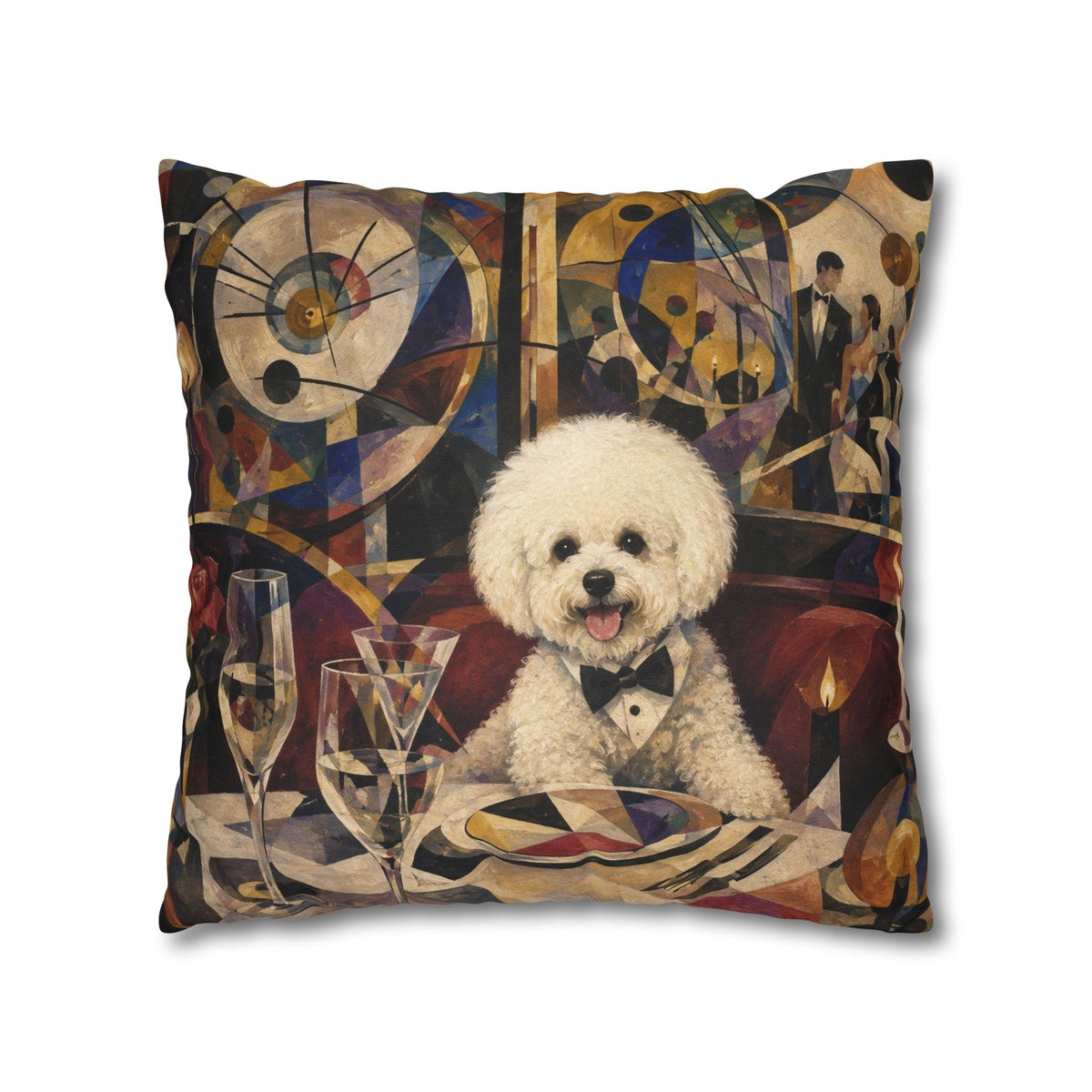 Colorful Pop Art Bichon Pillowcase - Vibrant Dog Accent Pillow