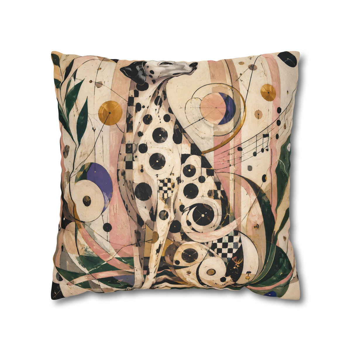 Abstract Musical Cat Decorative Pillowcase