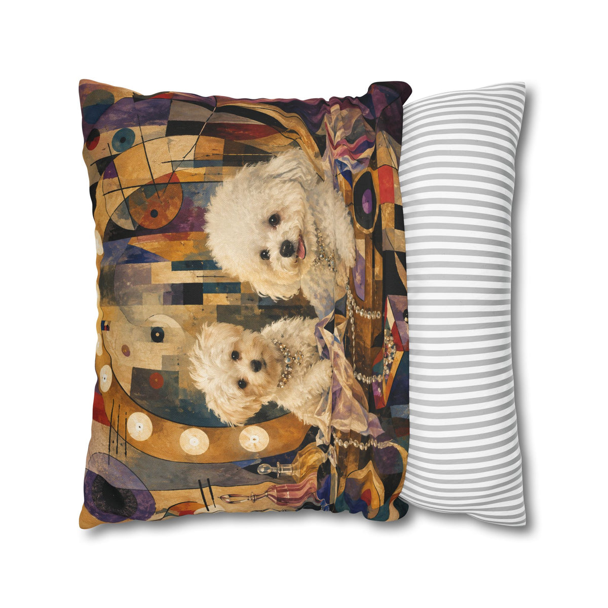 Pop Art Maltese Dog Pillow — Colorful Square Throw Pillowcase