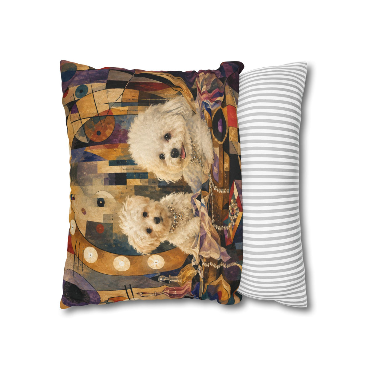 Pop Art Maltese Dog Pillow — Colorful Square Throw Pillowcase