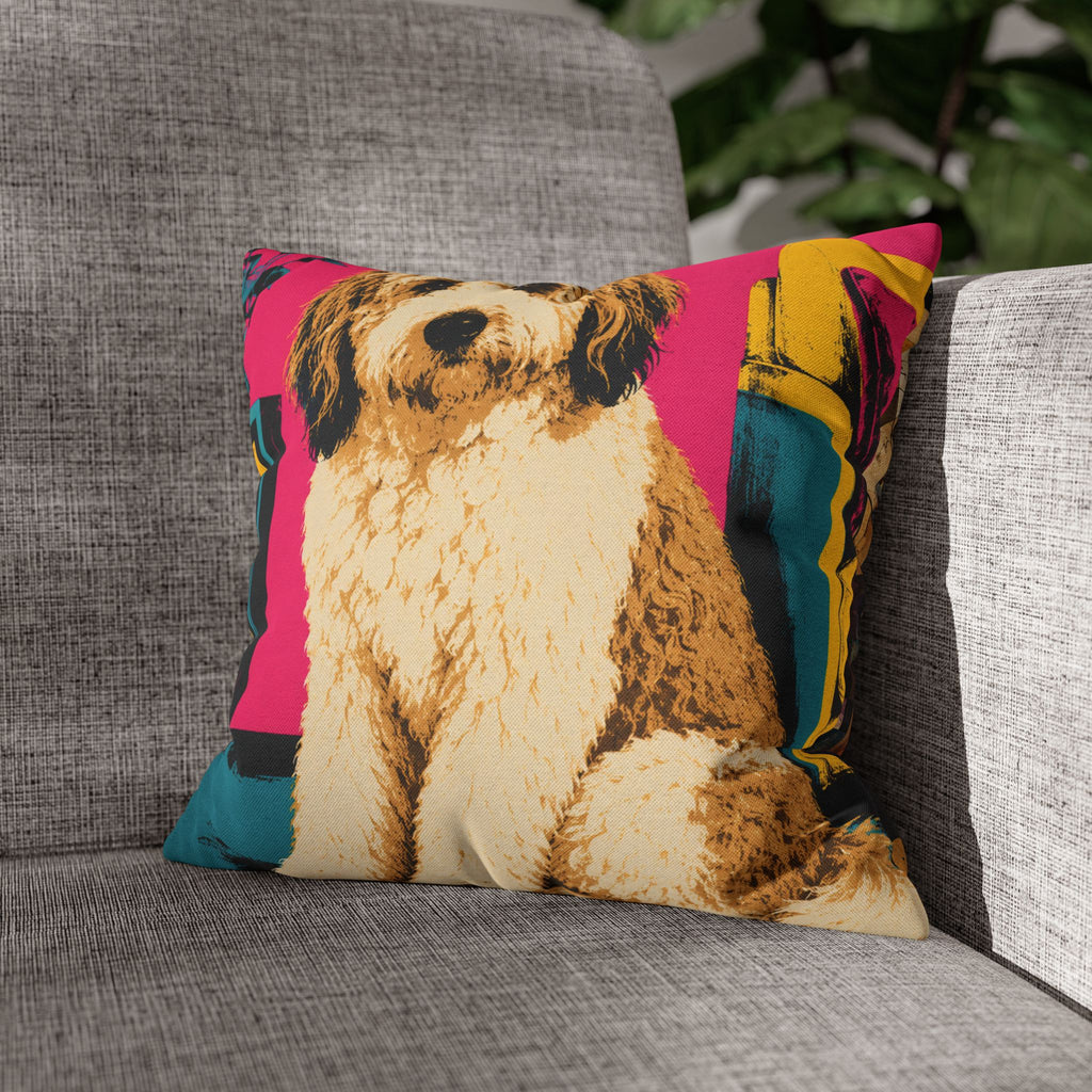 Pop Art Dog Pillowcase - Colorful Doodle Dog Decorative Throw Pillow Cover