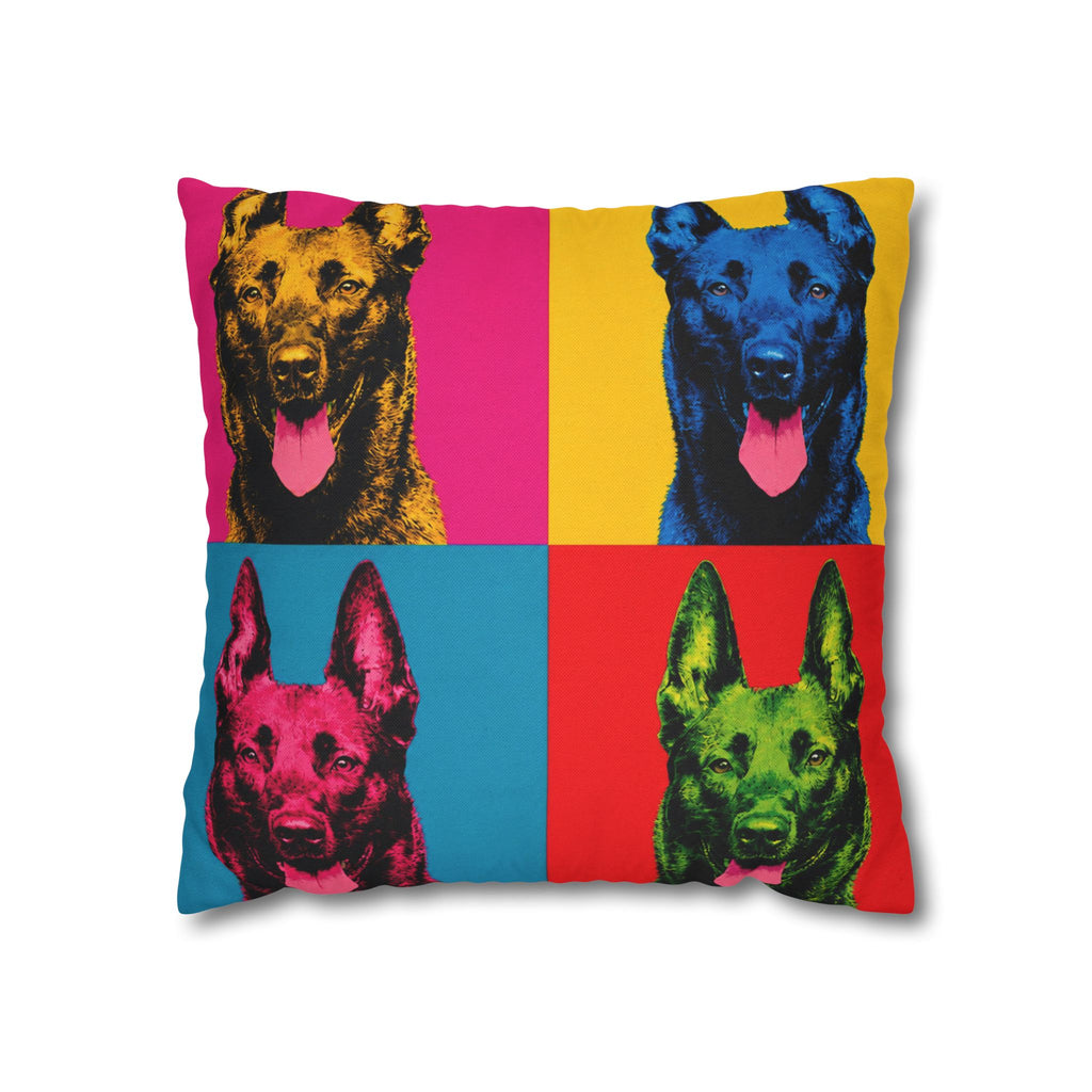 Pop Art Dog Pillowcase — Colorful German Shepherd Throw Pillow Cover