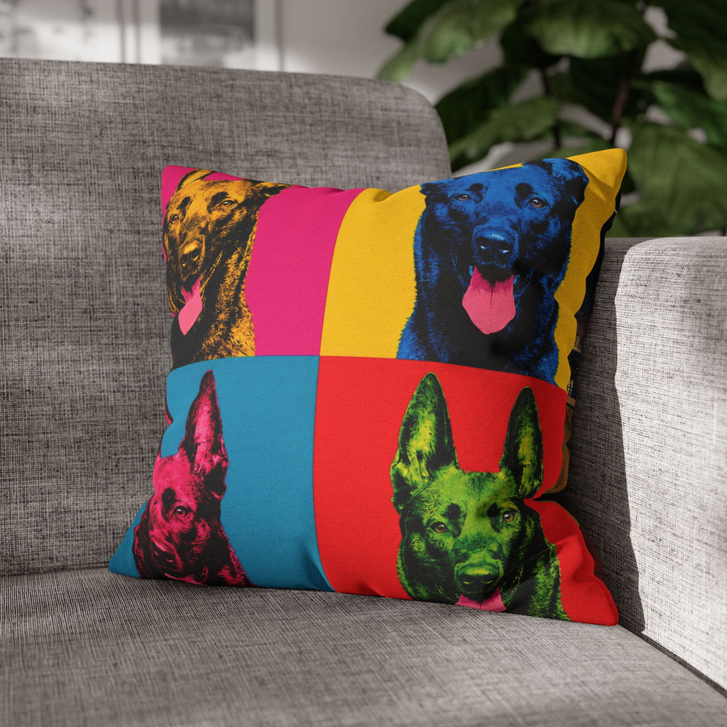 Pop Art Dog Pillowcase — Colorful German Shepherd Throw Pillow Cover