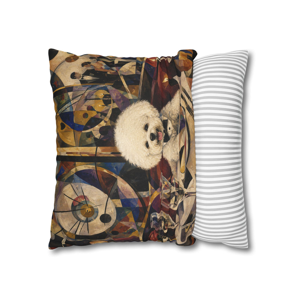 Colorful Pop Art Bichon Pillowcase - Vibrant Dog Accent Pillow