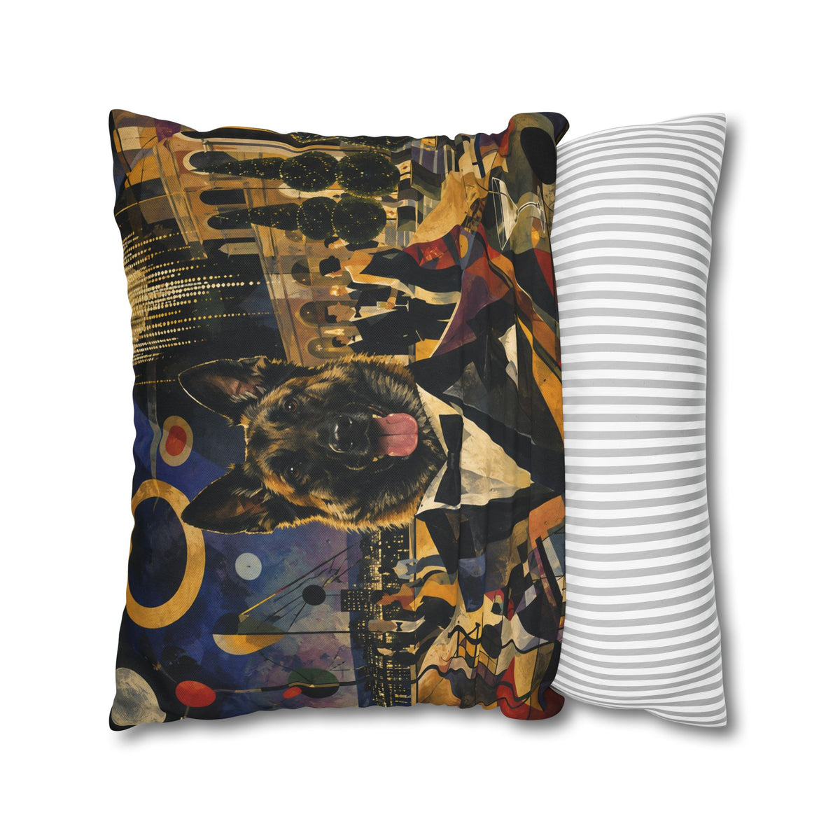 Pop Art Dog Pillowcase — Colorful German Shepherd Throw Pillow Cover