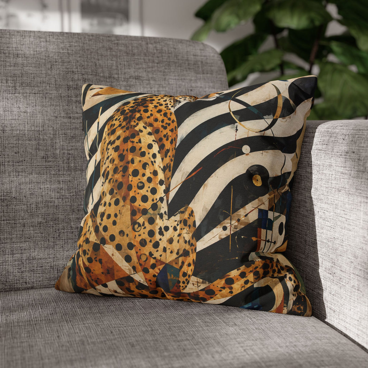 Leopard Art Pillowcase — Abstract Zebra-Stripe Decorative Cushion Cover