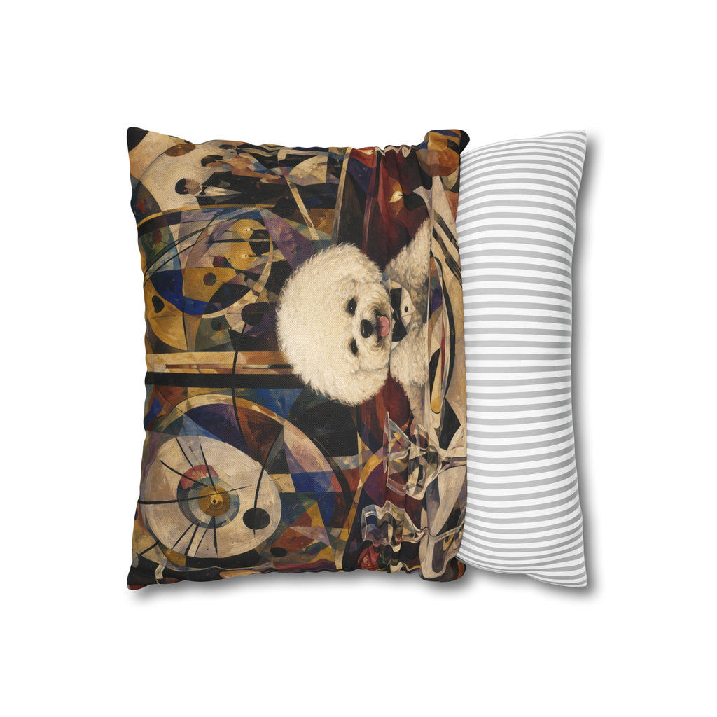 Colorful Pop Art Bichon Pillowcase - Vibrant Dog Accent Pillow