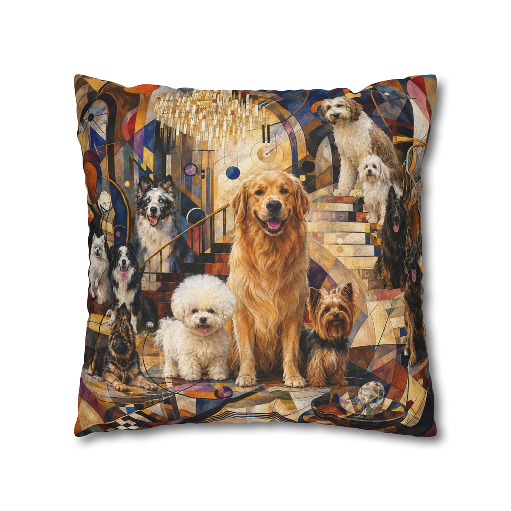 Bichon Frise Dinner Party Decorative Pillowcase