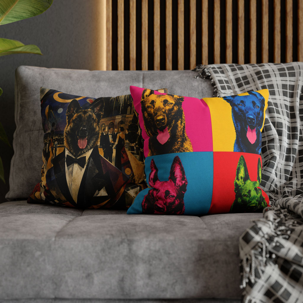 Pop Art Dog Pillowcase — Colorful German Shepherd Throw Pillow Cover