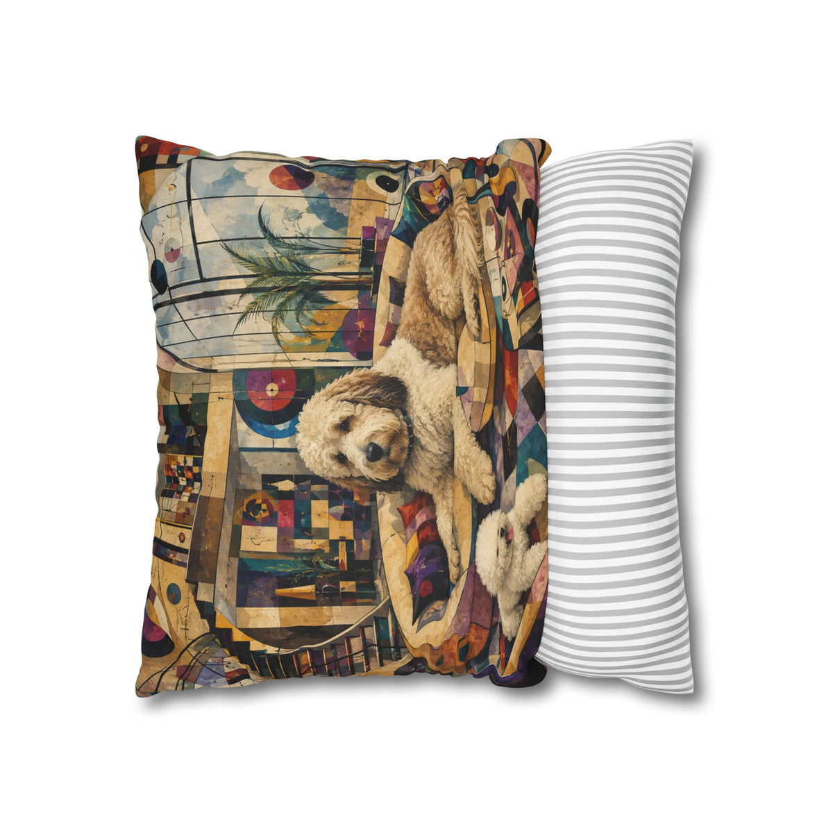 Pop Art Dog Pillowcase - Colorful Doodle Dog Decorative Throw Pillow Cover
