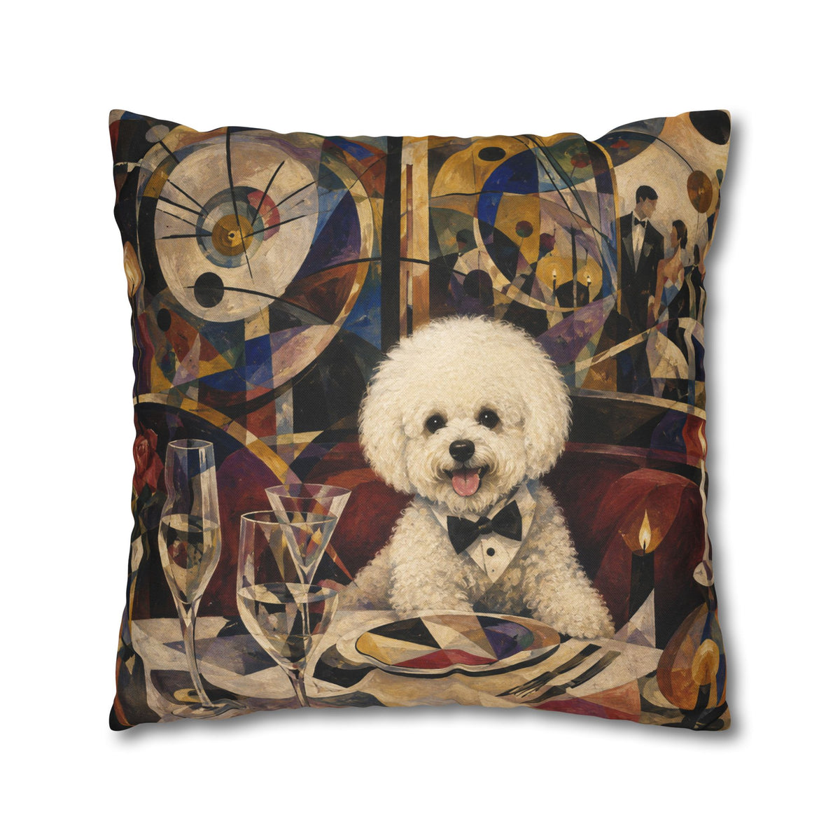 Colorful Pop Art Bichon Pillowcase - Vibrant Dog Accent Pillow