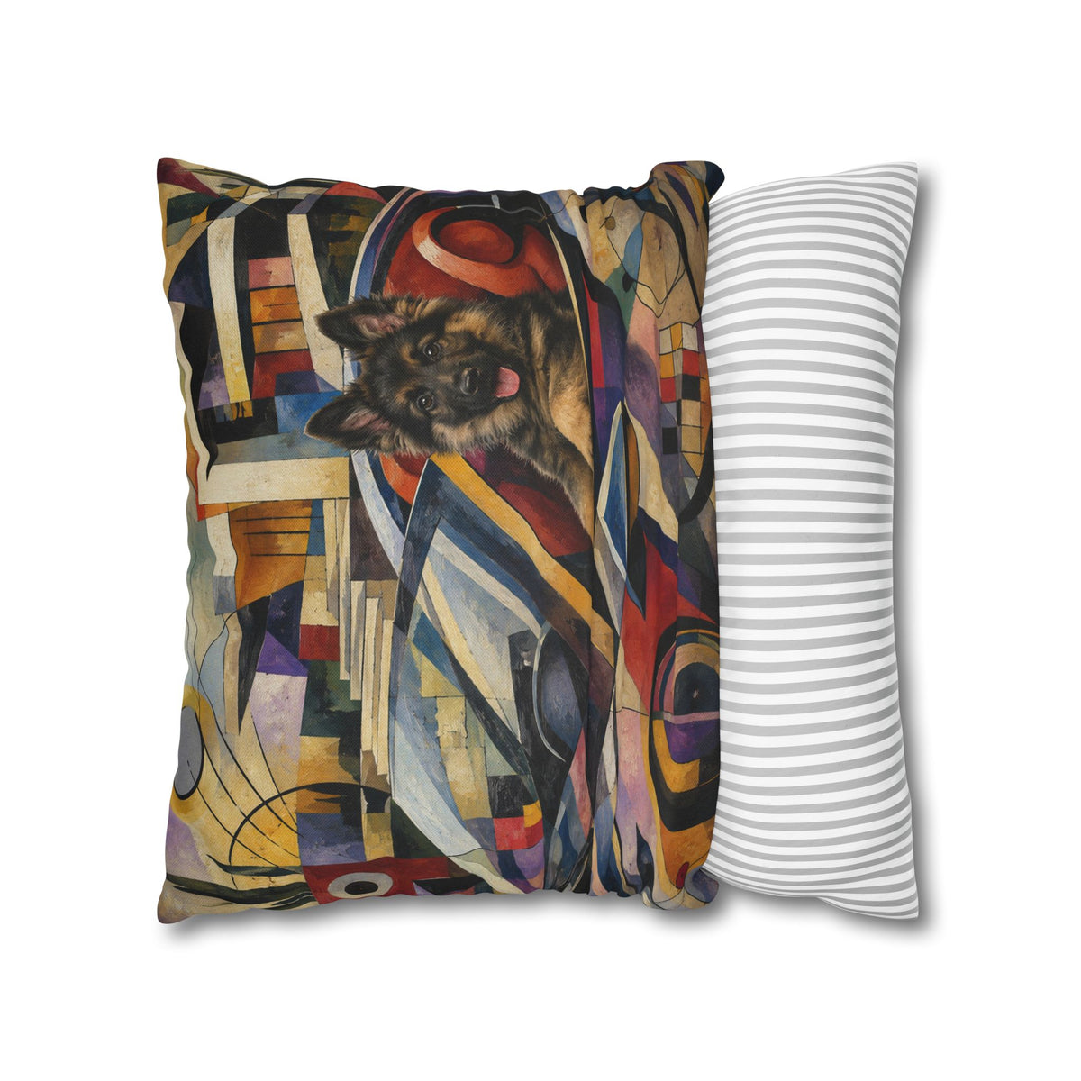 Pop Art German Shepherd Pillowcase — Bold Neon Dog Throw Pillow Cover