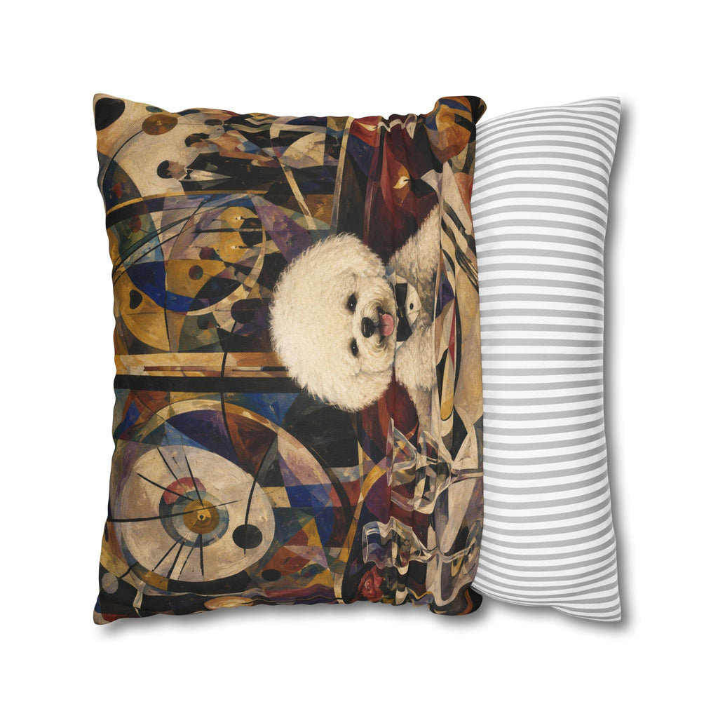 Colorful Pop Art Bichon Pillowcase - Vibrant Dog Accent Pillow