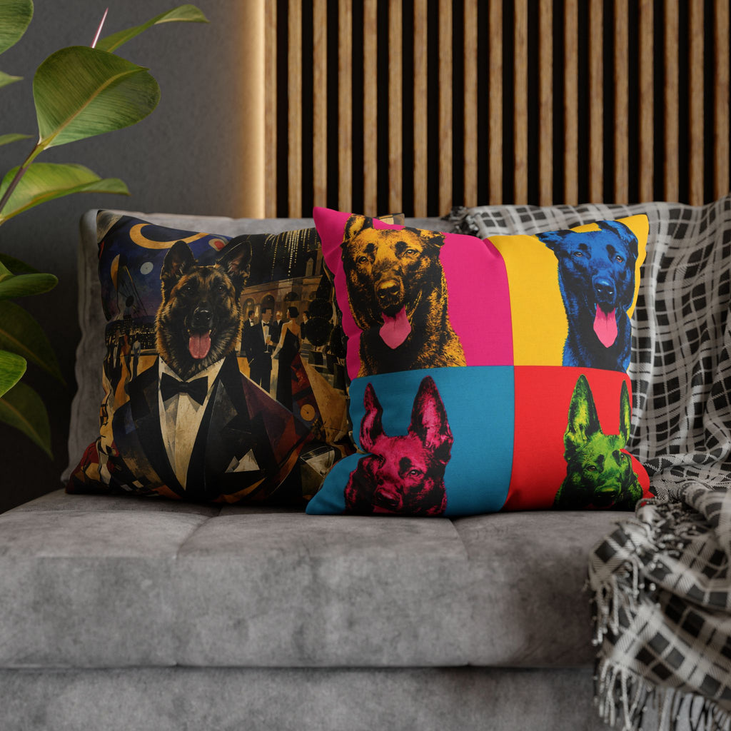 Pop Art Dog Pillowcase — Colorful German Shepherd Throw Pillow Cover