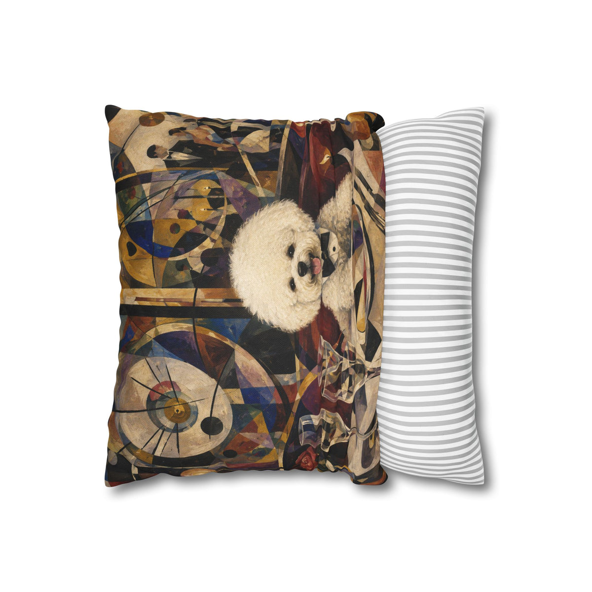Bichon Frise Art Pillowcase - Retro Cocktail Party Decorative Throw Pillow Cover