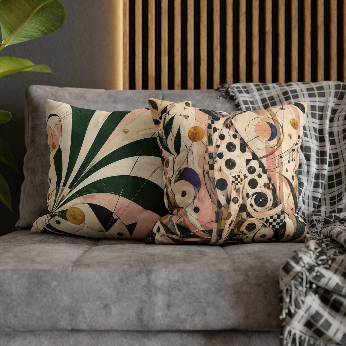 Abstract Musical Cat Decorative Pillowcase