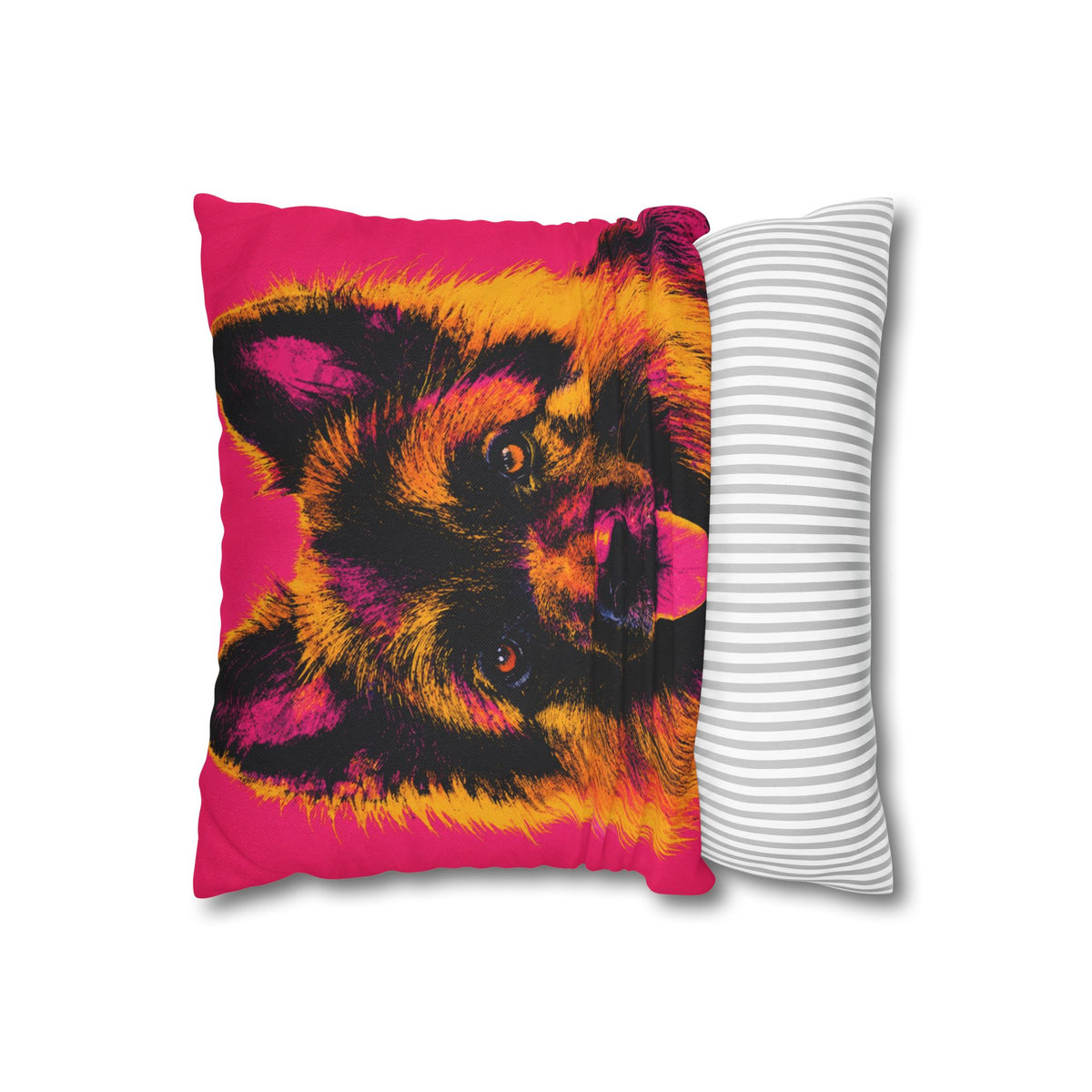 Pop Art German Shepherd Pillowcase — Vibrant Neon Dog Throw Pillow Cover