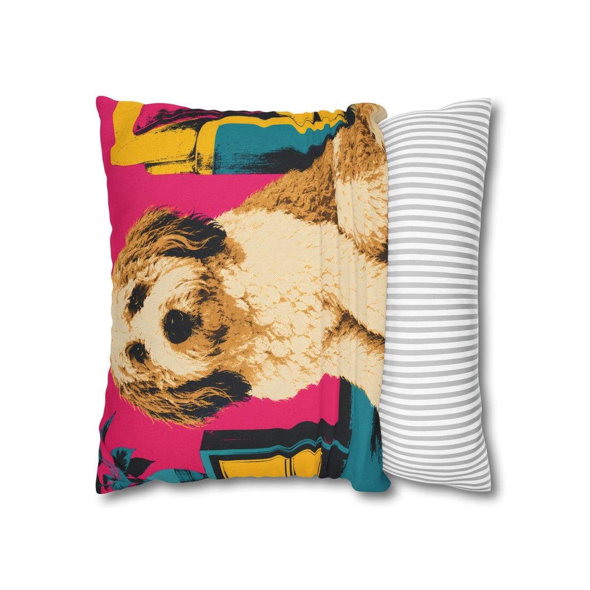 Pop Art Dog Pillowcase - Colorful Doodle Dog Decorative Throw Pillow Cover