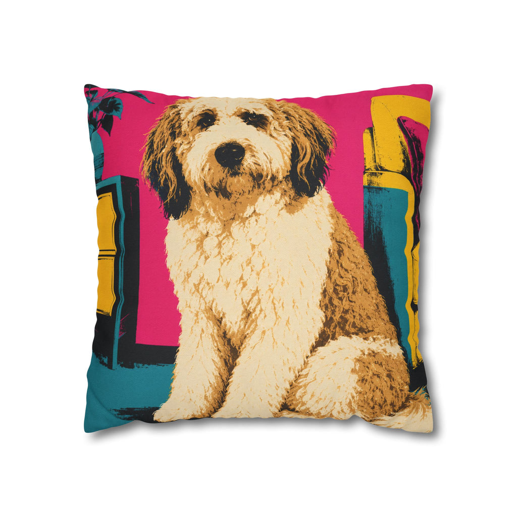 Pop Art Dog Pillowcase - Colorful Doodle Dog Decorative Throw Pillow Cover
