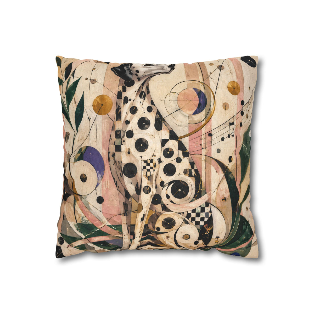 Abstract Musical Cat Decorative Pillowcase