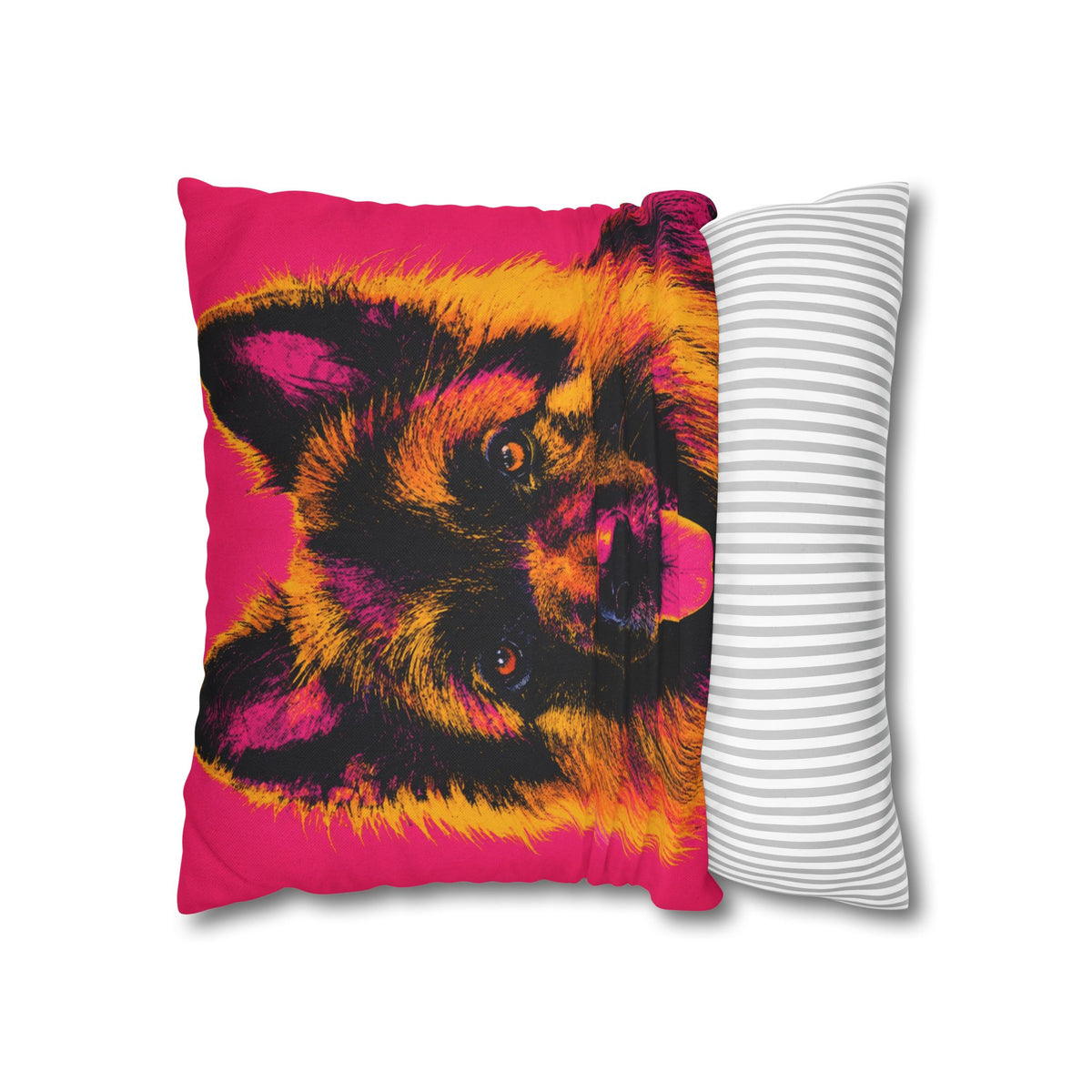 Pop Art German Shepherd Pillowcase — Bold Neon Dog Throw Pillow Cover