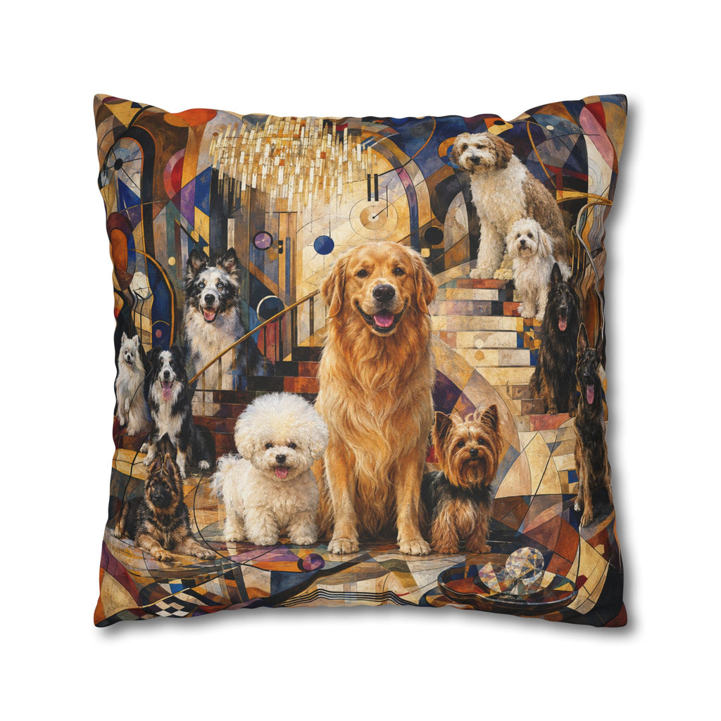 Bichon Frise Dinner Party Decorative Pillowcase