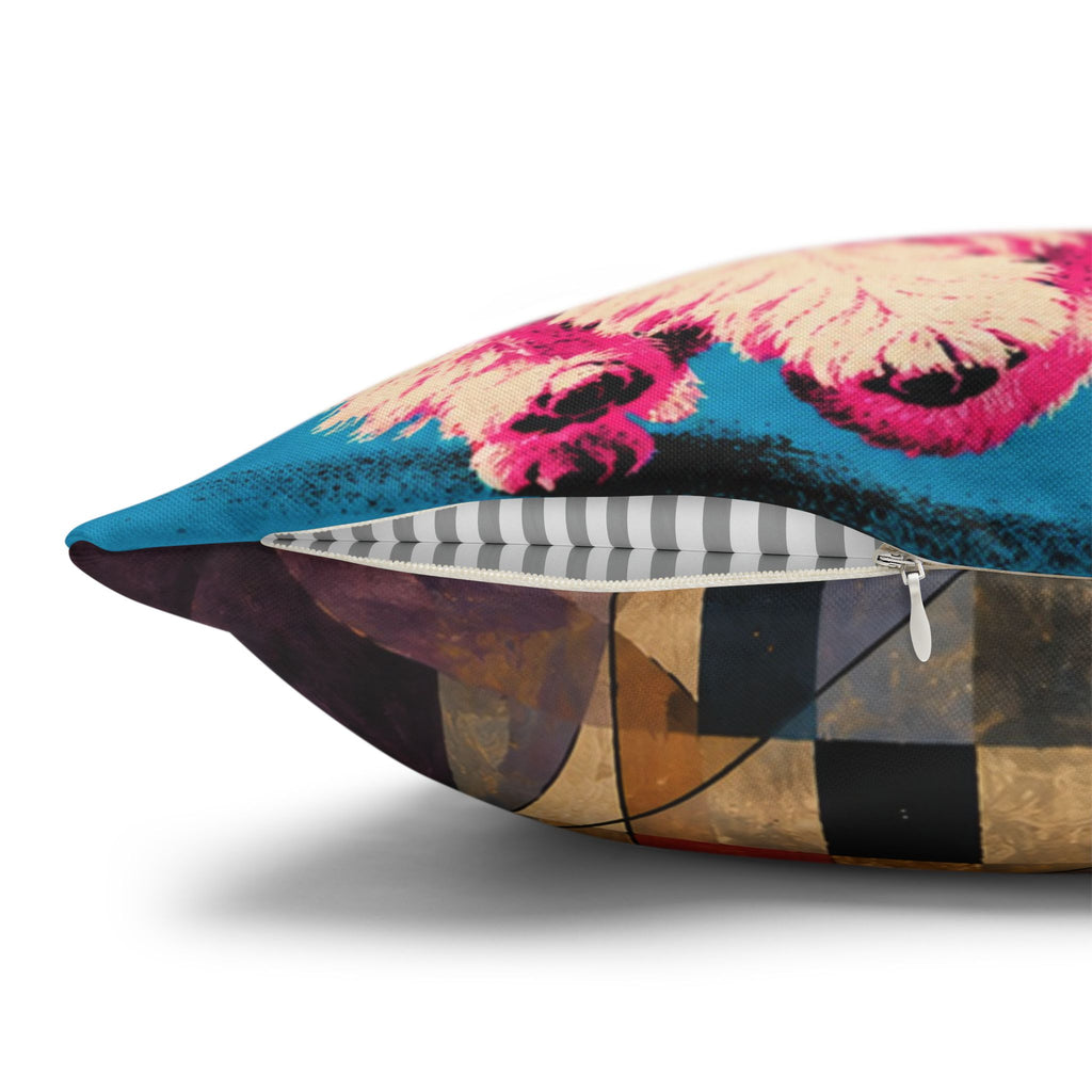 Pop Art Maltese Dog Pillow — Colorful Square Throw Pillowcase
