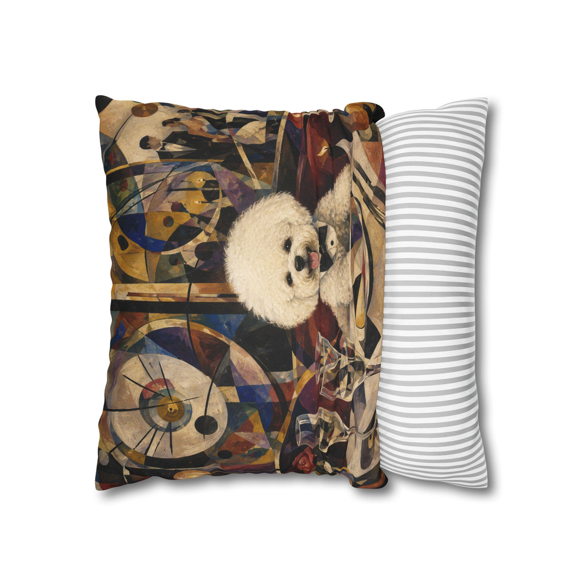 Bichon Frise Dinner Party Decorative Pillowcase