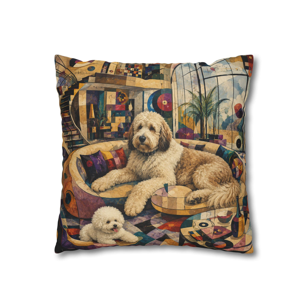 Pop Art Dog Pillowcase - Colorful Doodle Dog Decorative Throw Pillow Cover
