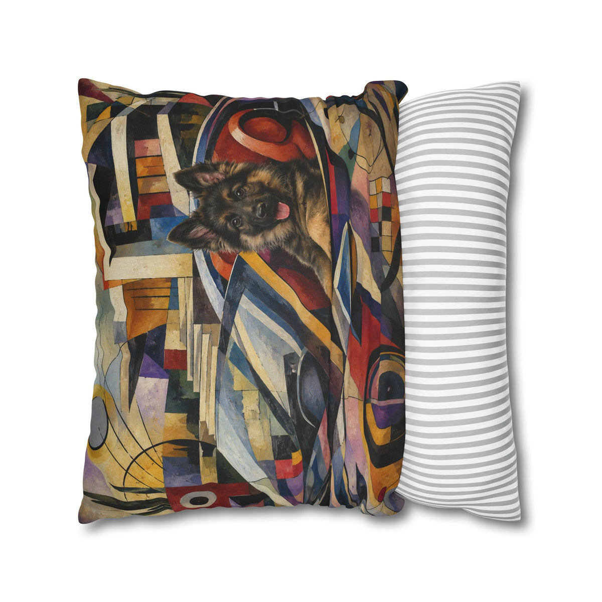 Pop Art German Shepherd Pillowcase — Bold Neon Dog Throw Pillow Cover