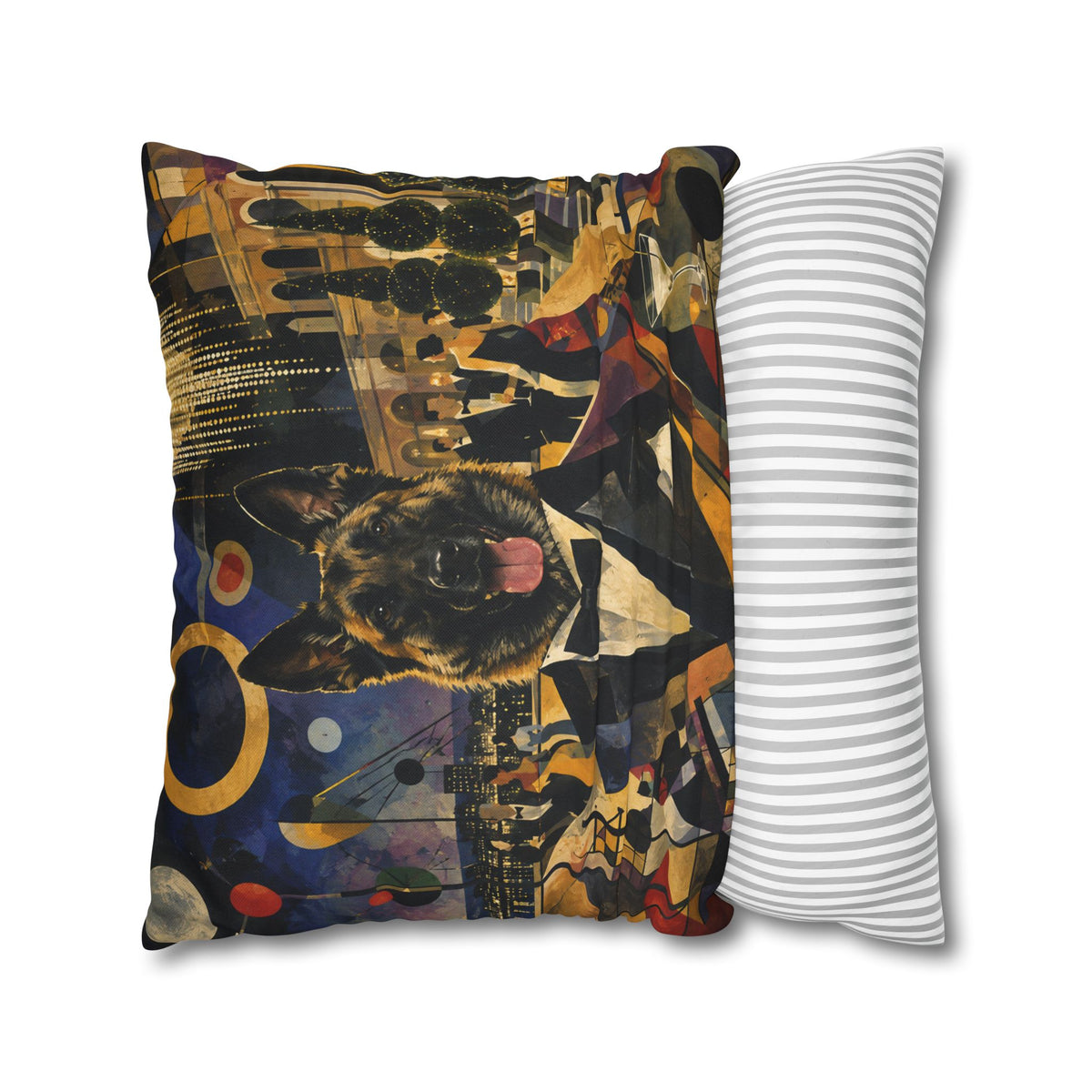 Pop Art Dog Pillowcase — Colorful German Shepherd Throw Pillow Cover