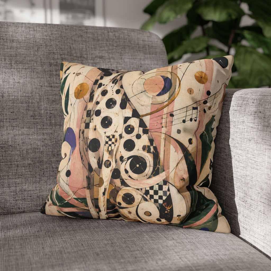 Abstract Musical Cat Decorative Pillowcase