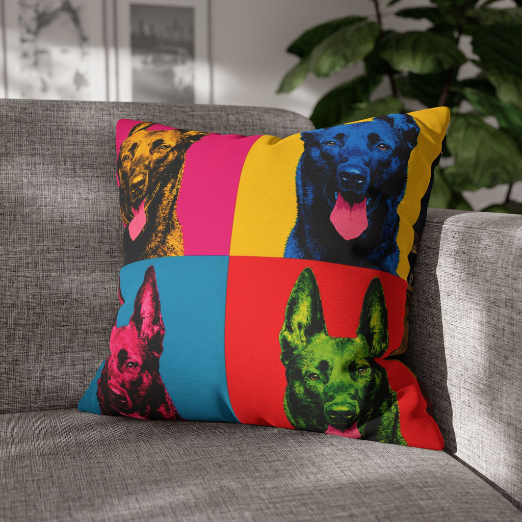 Pop Art Dog Pillowcase — Colorful German Shepherd Throw Pillow Cover